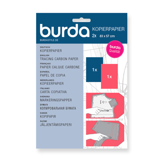 Burda tracing carbon paper, blue/red image number